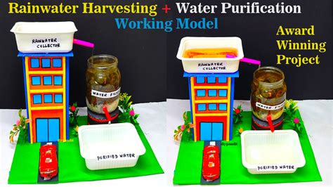 How To Make Rainwater Harvesting And Water Purification Working Model