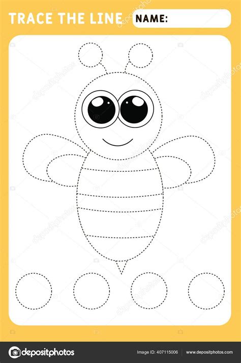 Preschool Worksheet Practicing Fine Motor Skills Tracing Dashed Lines Tracing Stock Vector By