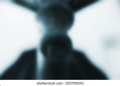 Silhouette Naked Man Posing Behind White Stock Photo 1147187090