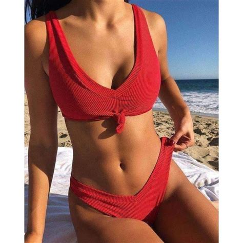 IShodi Swim Ribbed Knotted Two Piece Bikini Set Poshmark