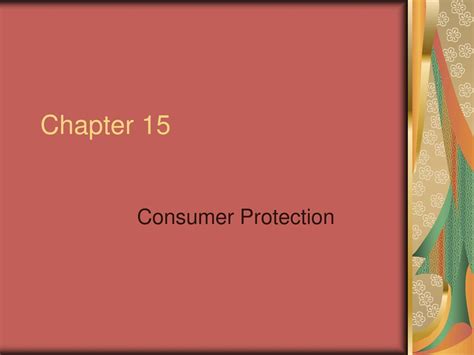 Chapter 15 Consumer Protection Ppt Download