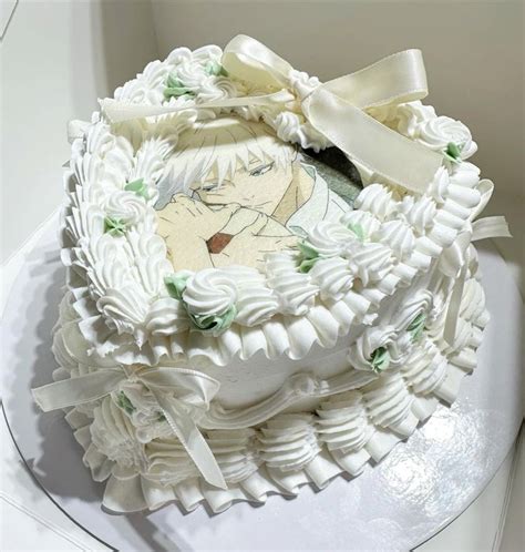 Gojo Heart Cake 🎀🤍 Anime Cake Pretty Birthday Cakes Cute Birthday Cakes