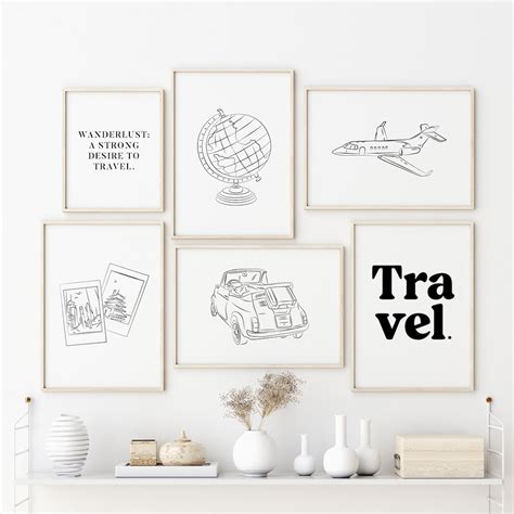 Travel Gallery Wall Set, Travel Prints, Wanderlust Wall Art, Airplane ...