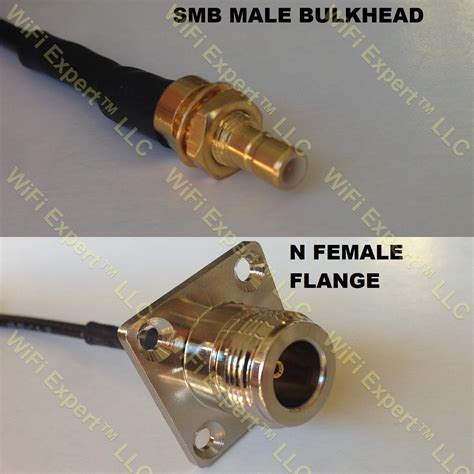 Rg Smb Male Bulkhead To N Flange Female Coaxial Rf Pigtail Cable