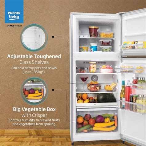 Buy Voltas Beko 248 Litres 3 Star Frost Free Double Door Refrigerator