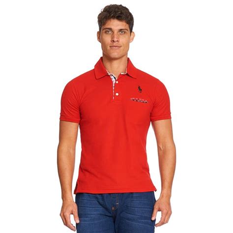 Playera Polo Para Hombre Casual Slim Fit Manga Corta Rojo Ch Incógnita 770200 Walmart En Línea