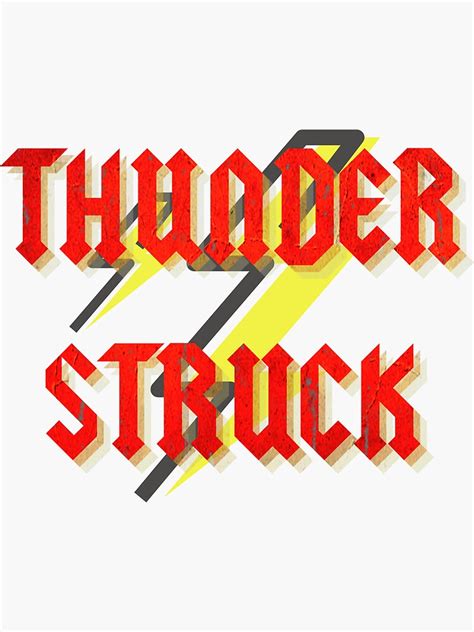 Thunderstruck Ac Dc Typography Sticker For Sale By Junsulim Redbubble