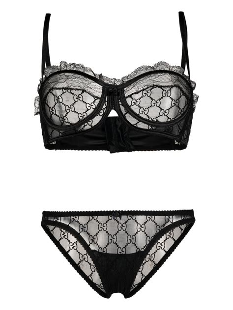 Gucci Gg Embroidered Lingerie Set Farfetch