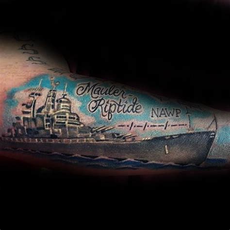 40 Battleship Tattoo Designs For Men - Manly Ink Ideas