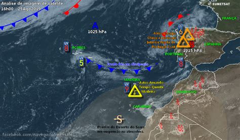 Tempo nas ilhas 25Ago2019 Frente fria em dissipação poderá trazer