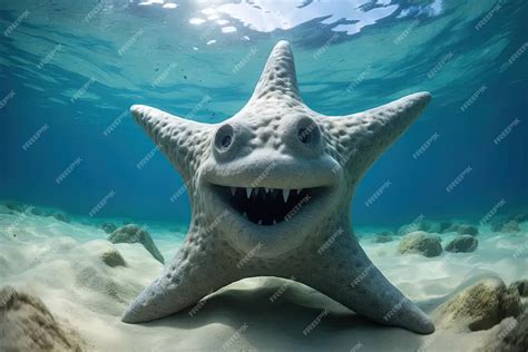 Premium Photo A Large Starfish With Its Mouth Open In The Water