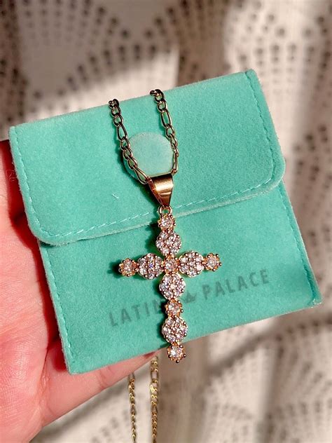 Women Cross Necklace Cubic Zirconia Cross Necklace Diamond Cross