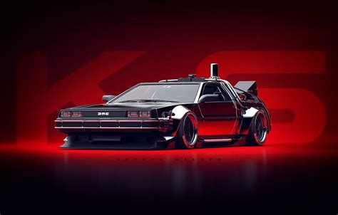 Wallpaper Auto, Machine, DeLorean DMC-12, Art, Art, DeLorean, DMC-12 ...