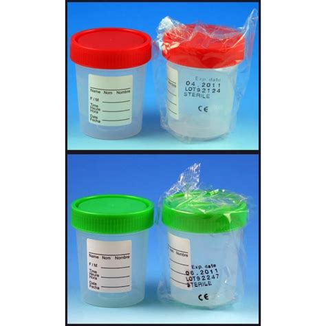 4oz Sterile Urine Collection Container With Screw Cap Tri Lingual Id