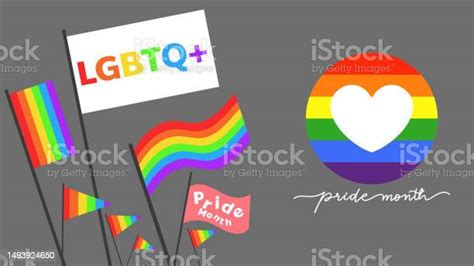 6月のプライド月間 白い背景にプライドフラグまたは虹色のlgbtqシンボル人権または多様性のコンセプトベクターイラストeps 10 I