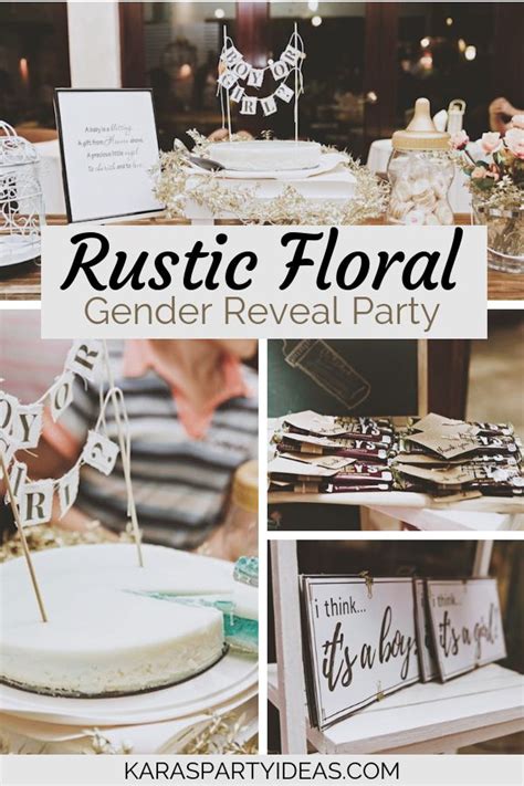 Rustic Floral Gender Reveal Party Karas Party Ideas Gender Reveal