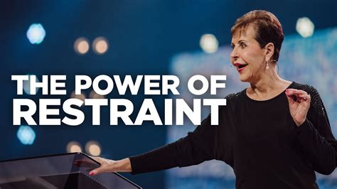 The Power Of Restraint Joyce Meyer Youtube