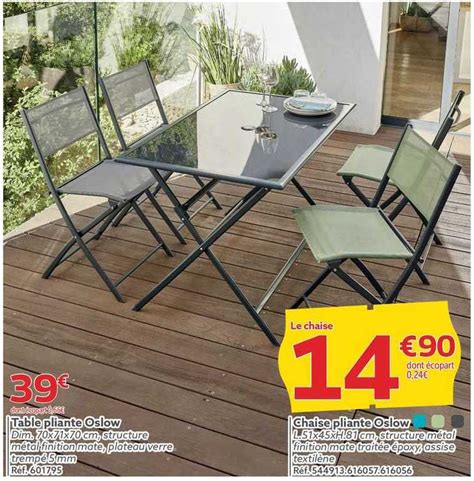 Promo Table Pliante Oslow Chaise Pliante Oslow Chez Gifi Icatalogue Fr