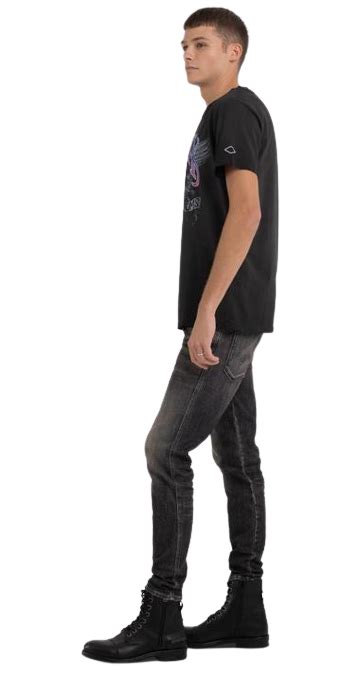 Jersey T Shirt With Eagle Print Replay Jeans Uae