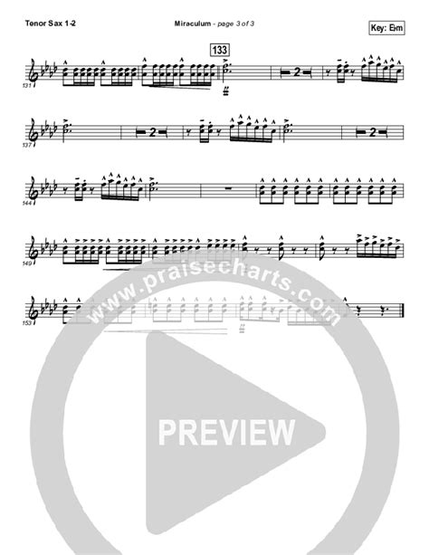 Miraculum Tenor Sax Sheet Music Pdf Lincoln Brewster Praisecharts