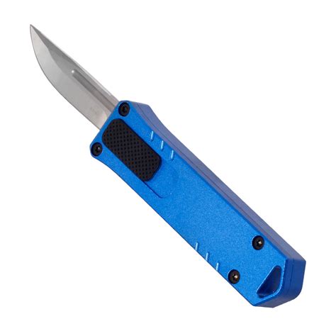 Böker Plus OTF Messer Micro USB D2 Stahl blau silber inkl Gürtelclip