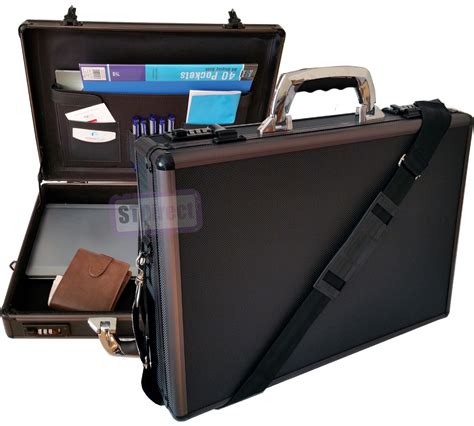 Pro Aluminium Laptop Padded Briefcase Attache Case With Detachable