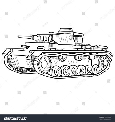 Ww2 German Medium Tank Hand Drawn Stock Vector (Royalty Free) 267394538 ...