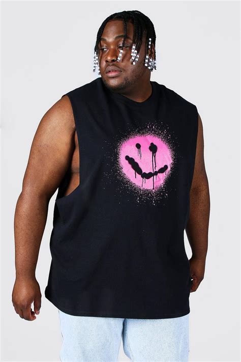 Plus Size Graffiti Drip Face Tank Boohoo