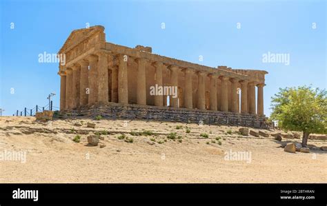 Ruinas Del Templo De Concordia En El Valle De Los Templos En Agrigento