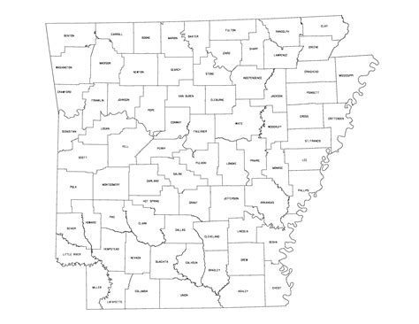 Printable Arkansas County Map