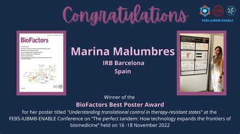 Congratulations To The Winners Of The Best Poster Awards At The