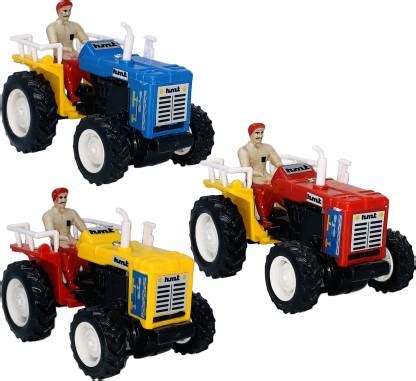 Wishmaster Small Size Pack of 3 Pull Back & go Mini Tractor Toys for ...