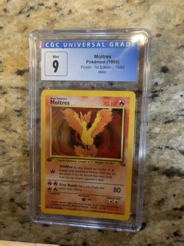 Pokémon TCG Moltres Fossil 12 Holo 1999 2000 Wizards Base Set Copyright