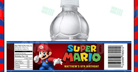 Etiquetas Para Botellas De Agua Mario Bross