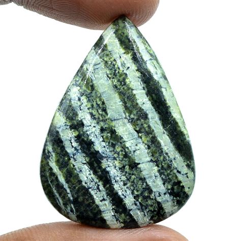 Cts 30 55 Natural Chatoyant Zebra Jasper Swiss Opal Cabochon Pear Loose