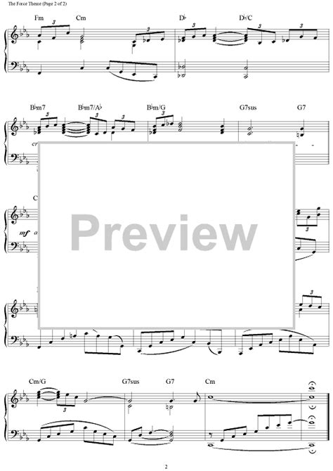 The Force Theme" Sheet Music for Piano Solo - Sheet Music Now