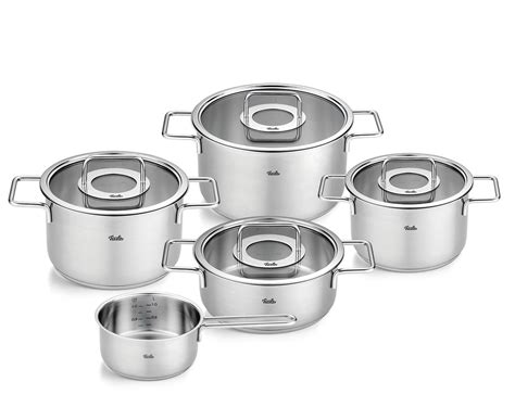 Fissler Pure Collection Stainless Steel Set 9 Piece with Glass Lid ...