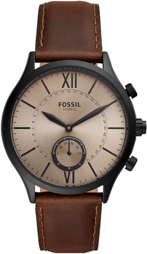 Fossil Hybrid Smartwatch Fenmore With Brown Leather Strap For Men