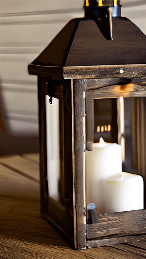 Rustic Lantern on Farmhouse Table · Creative Fabrica