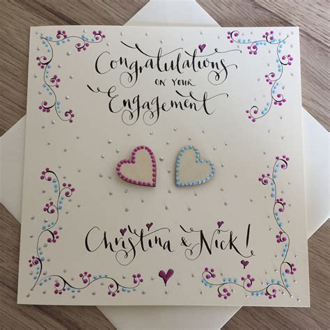 Large Personalised Engagement Card Etsy