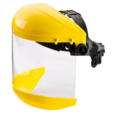 Transparent Black Yellow Grinding Face Shield With Ratchet Adjustment