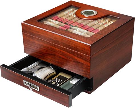 Amazon Flauno Cigar Humidor Cedar Wood Humidor Cigar Box With