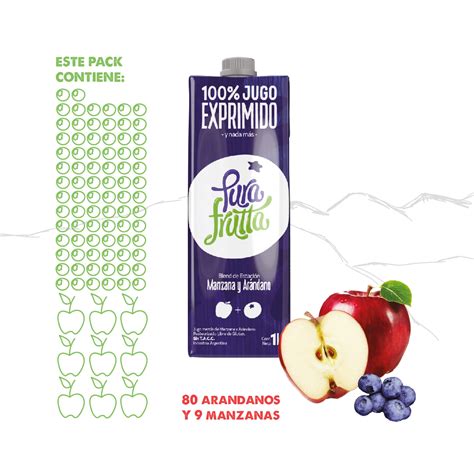 Pack Jugos Exprimido Pura Frutta Manzana Y Ar Ndanos Purafrutta