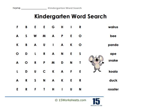 Free Free Printable Kindergarten Word Search Worksheets Download Free