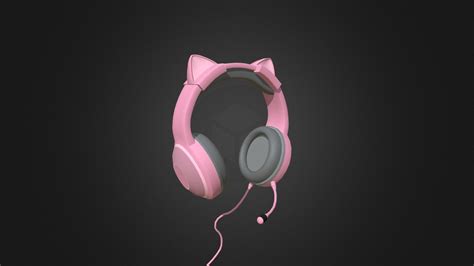 Pink Cat Ear Headphones 3d Model By Leglobule3d [21d755f] Sketchfab