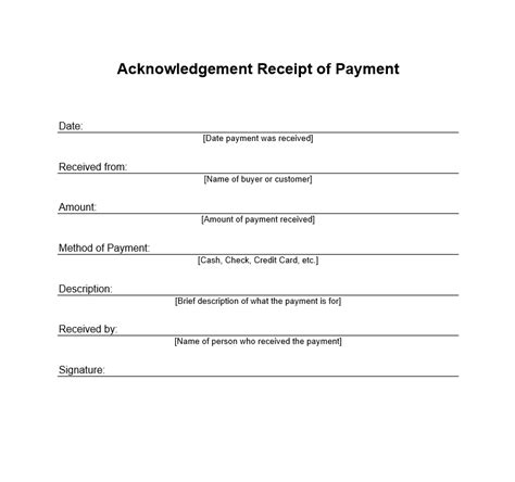 Acknowledgement Receipt Of Payment Forms Docs 2023