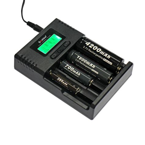 Soshine SC H4 Li Ion NiMH 4 Bay Battery Charger LCD Display LED