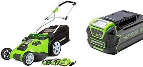 Outdoor Tools Shop Greenworks 40v 20 Inch Cordless 2 In 1 Push Lawn Mower 4 0ah 2 0ah