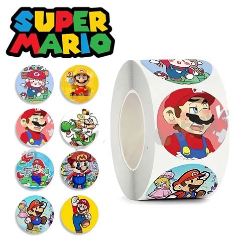 Pegatinas De Super Mario Bros Para Ni Os Etiqueta Decorativa De Dibujos