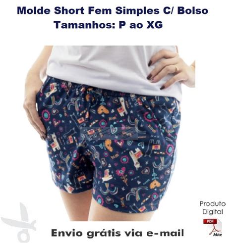 Molde Modelagem Short Feminino Simples Bolso Ref 20 Elo7